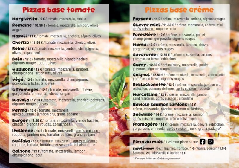 Carte Pizza