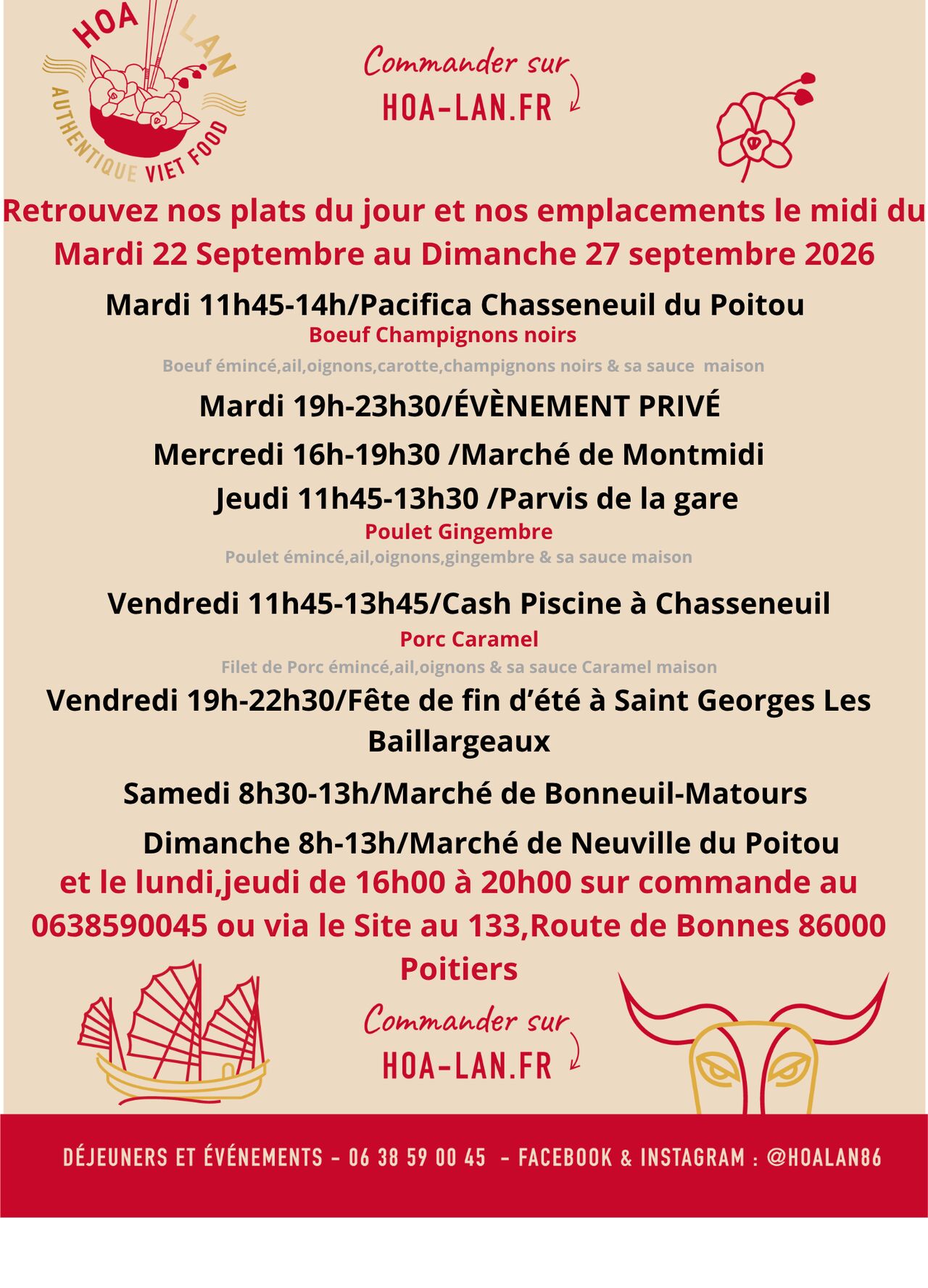 Semaine du 22 Septembre au 27 Septembre 2026