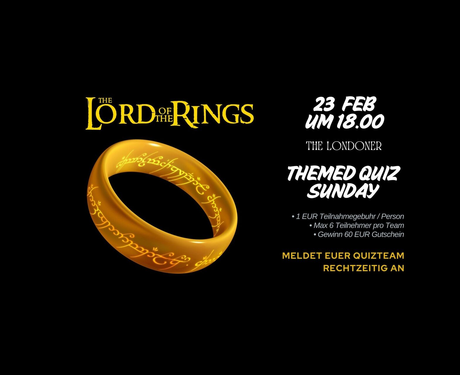 23 FEB - SES Quiz - Thema 🧙🏽♂️💍 Lord of the Rings