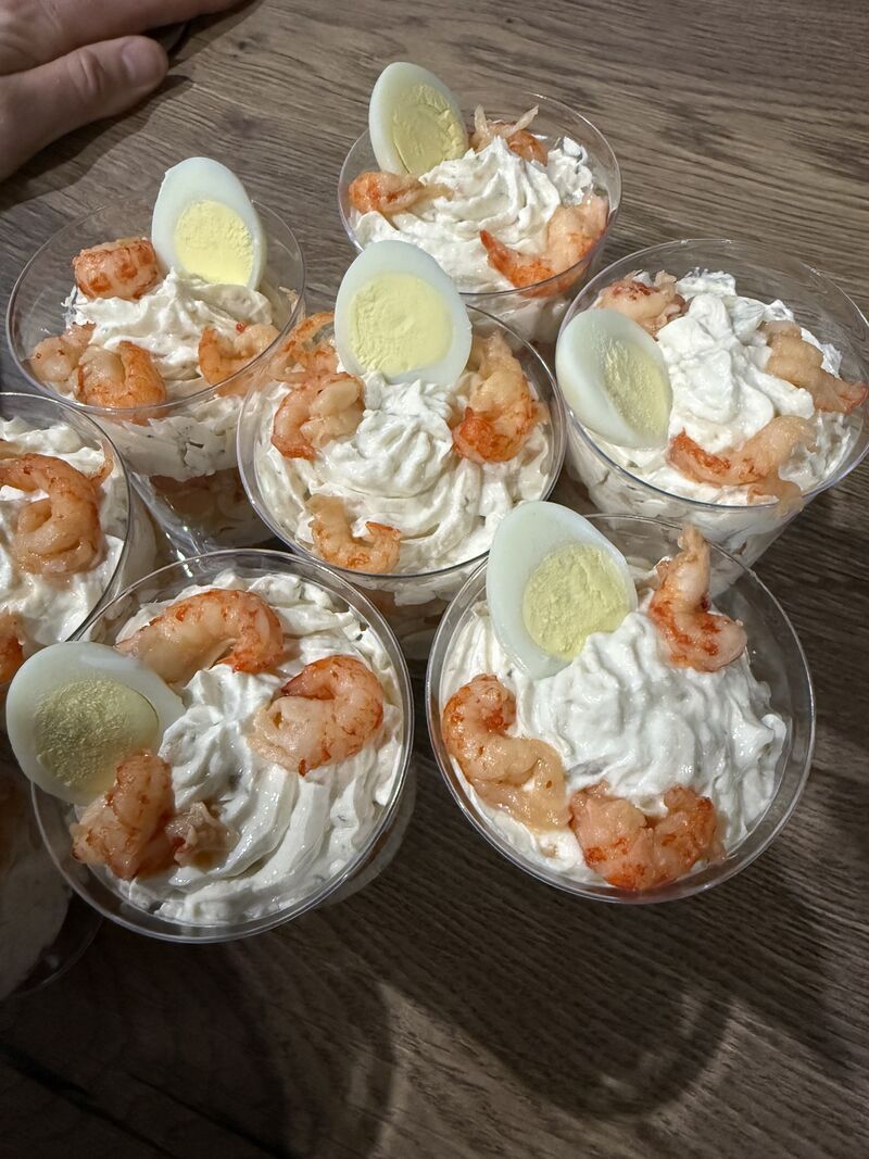 Verrines aux écrevisses émulsionnée au Saumon fumé ❤️