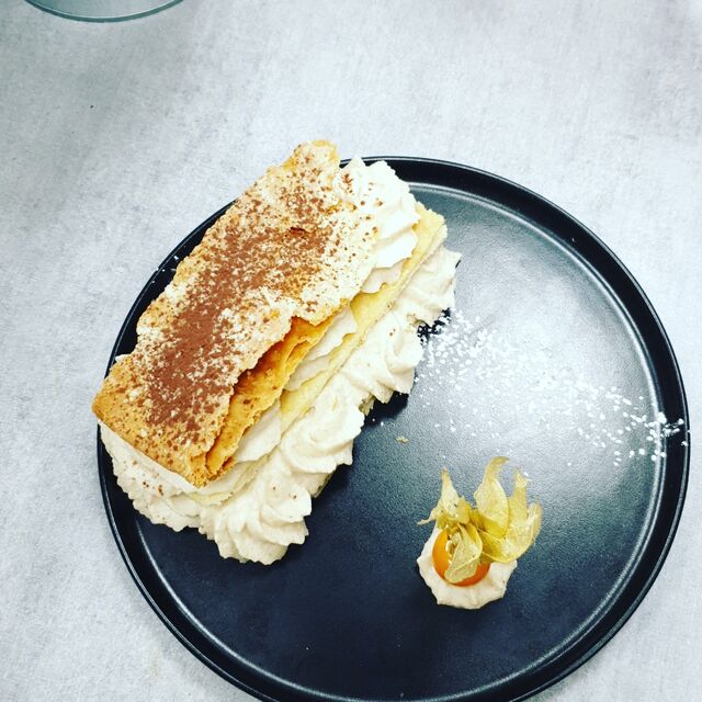 Mille feuille revisité chantilly crème de marron 