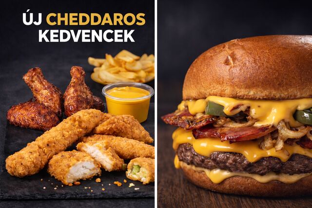 Cheddar Cheeseburger és Snack falatok