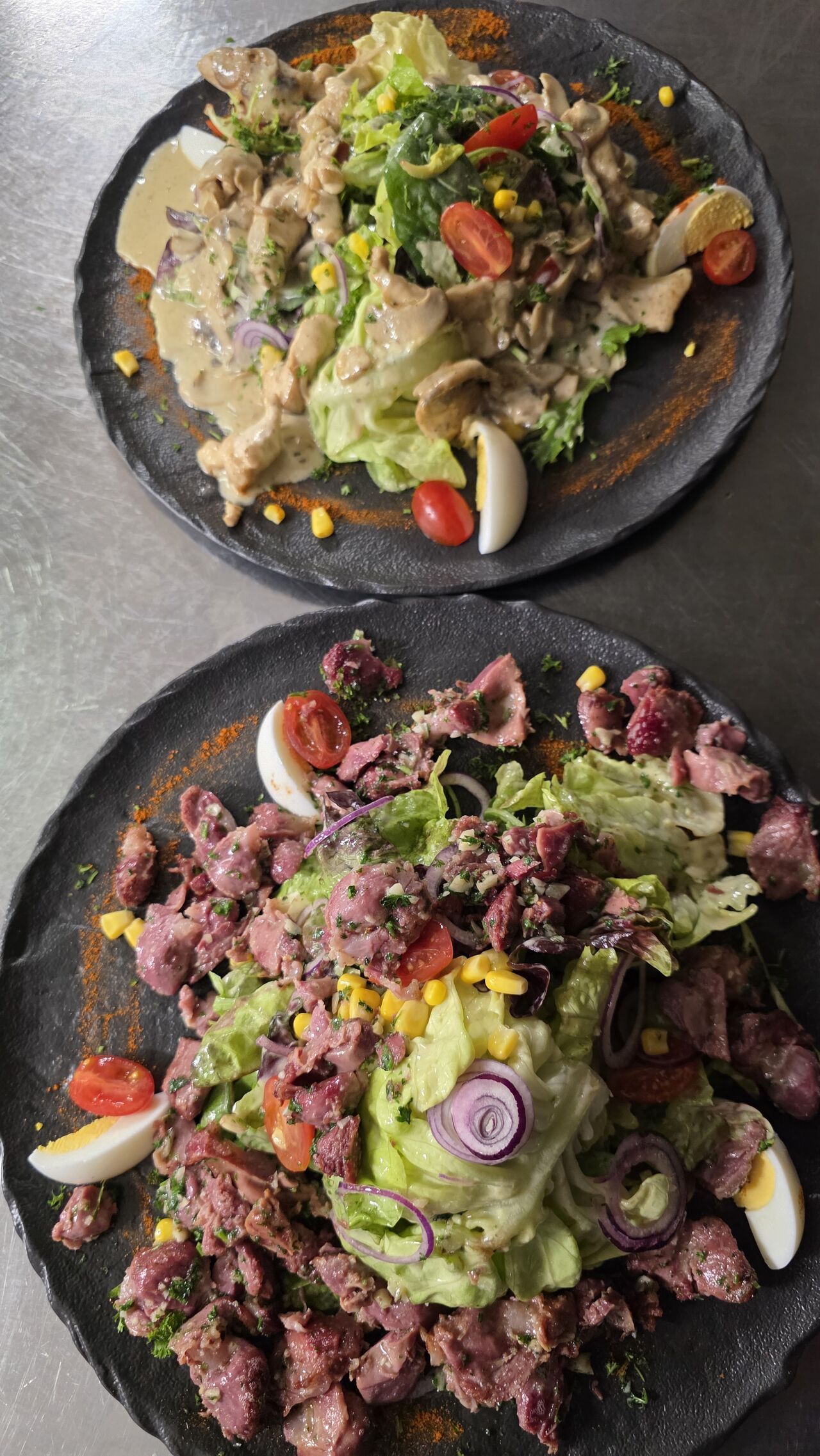 Salade de Gésiers & Salade d'émincé de poulet