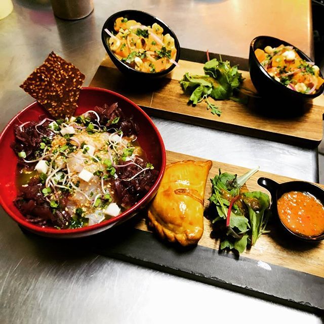 Empanadas, Ceviches, Salsa Chimichurri