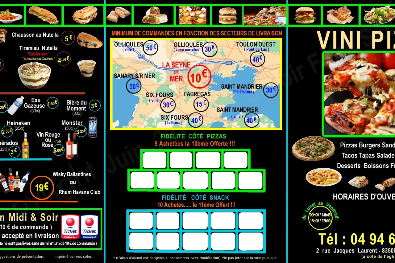 Vini Pizza Tacos & Snacking La Seyne Sur Mer Diner près de moi