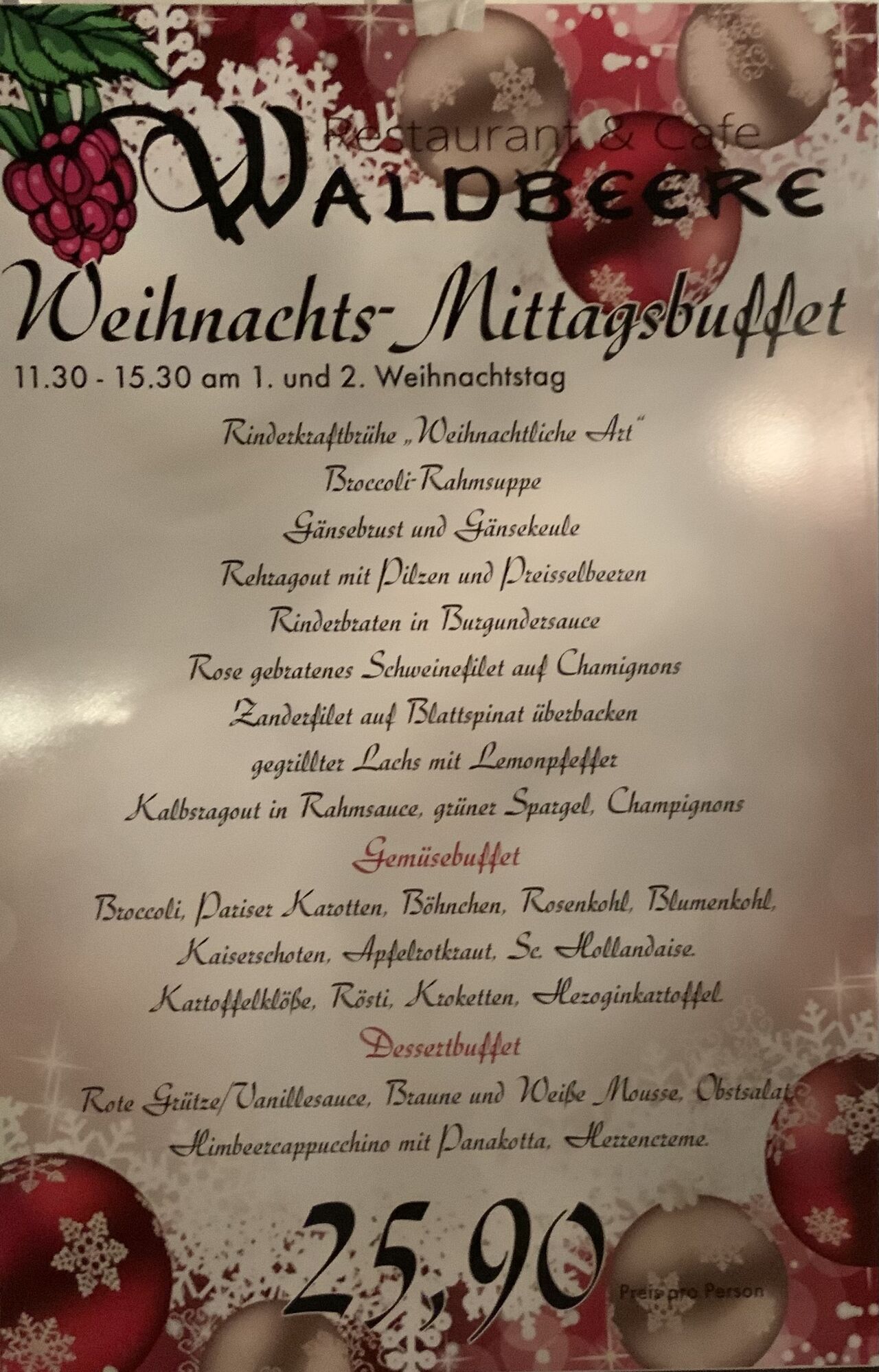 Unser Weihnachtsbuffet!