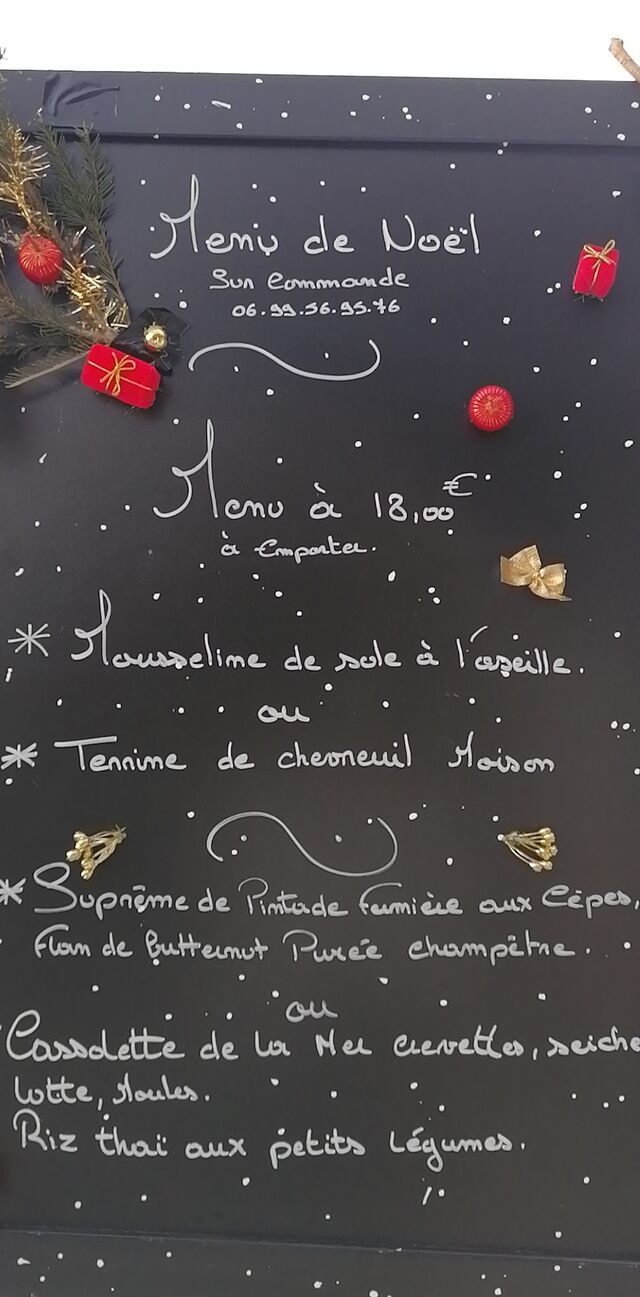 Nous vous proposons également un menu de Noël menu à 18 €
