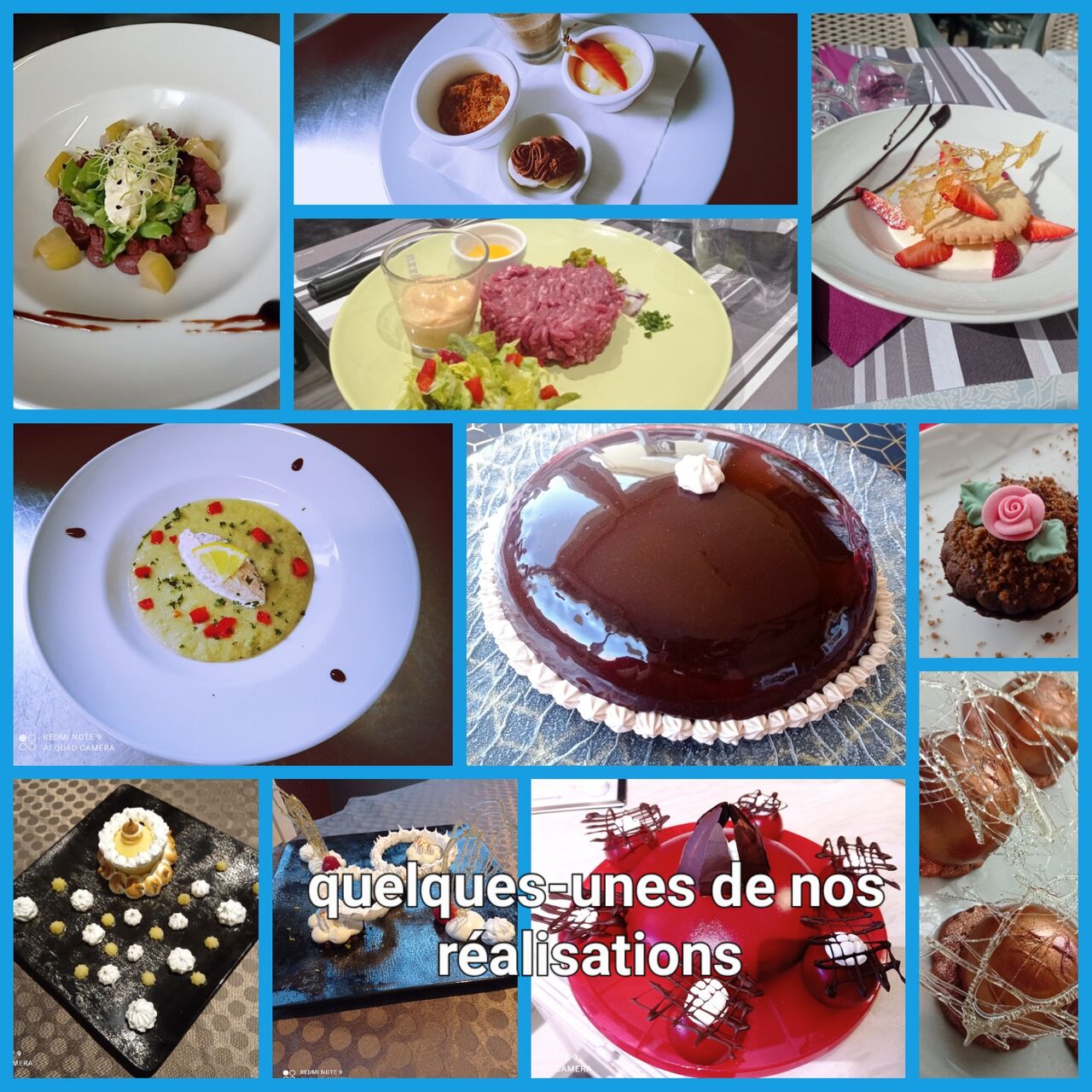 quelques-unes de nos réalisations que vous pouvez retrouver dans nos menus du jour ou bien à emporter 
