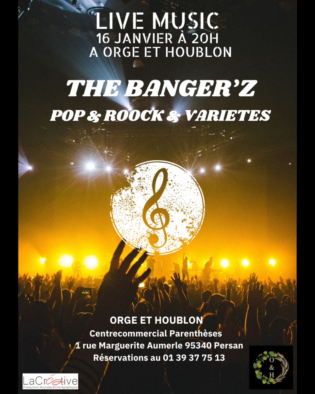Concert de The Banger'z vendredi 16 janvier à 20h