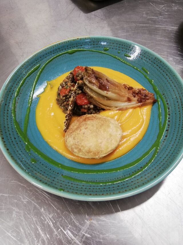 Tarte lentilles Gorgonzola et endive braisée au miel... Par Chef Aurélien