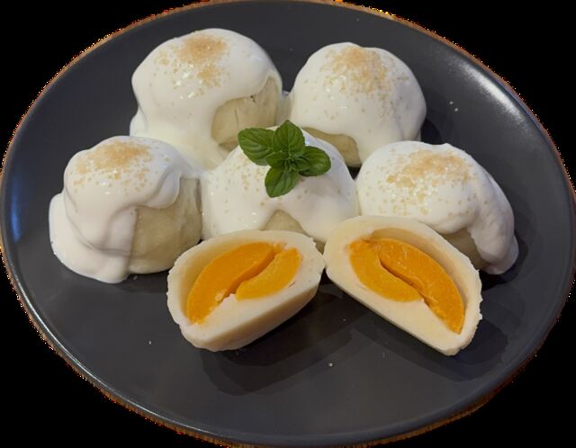 Tvarohový knedlík s meruňkou /420g / 88,-Kč