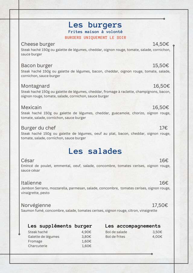 Burgers & salades