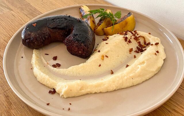 Boudin noir et purée de céleri 