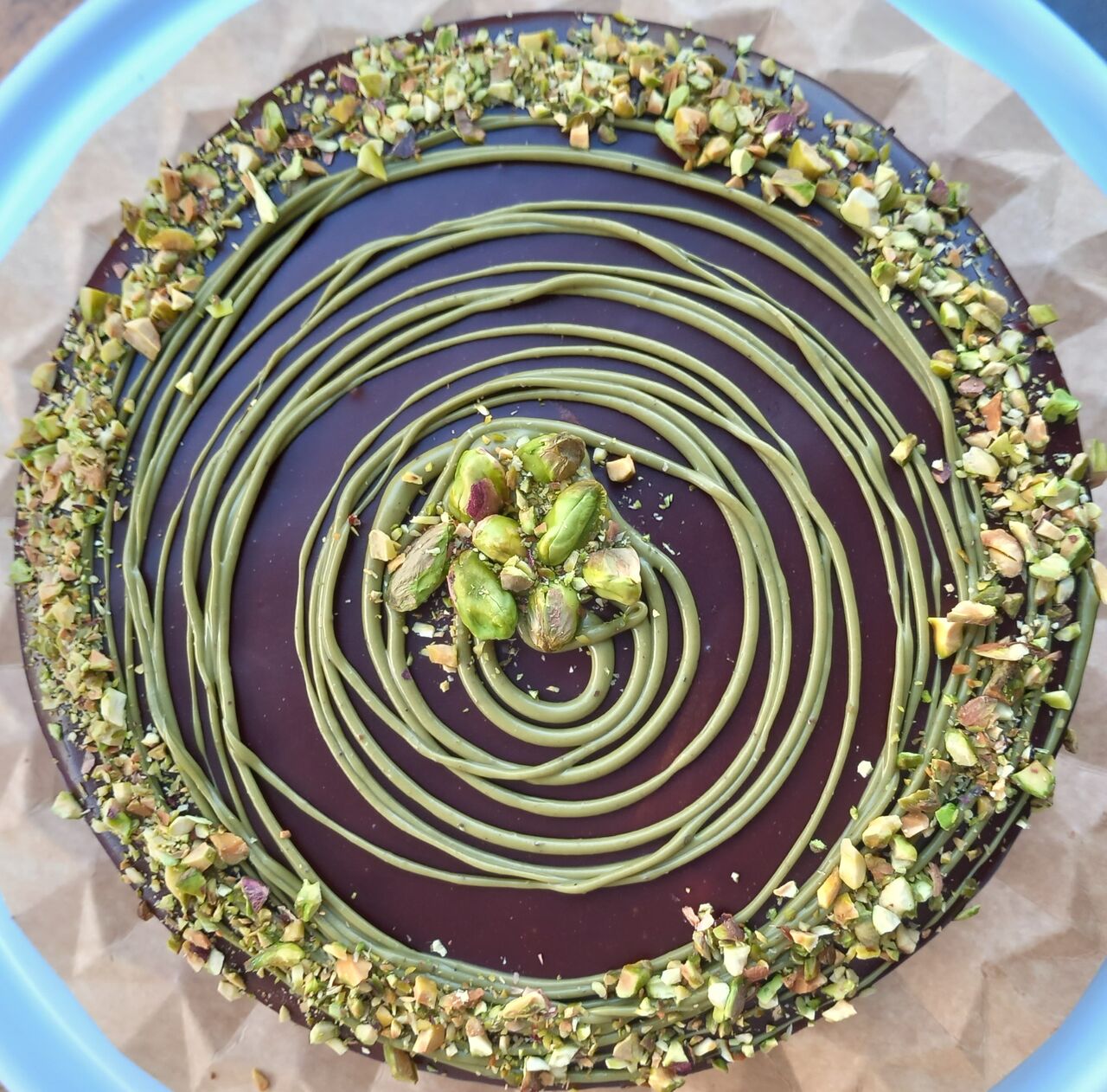 Tarta chocolate y pistacho
