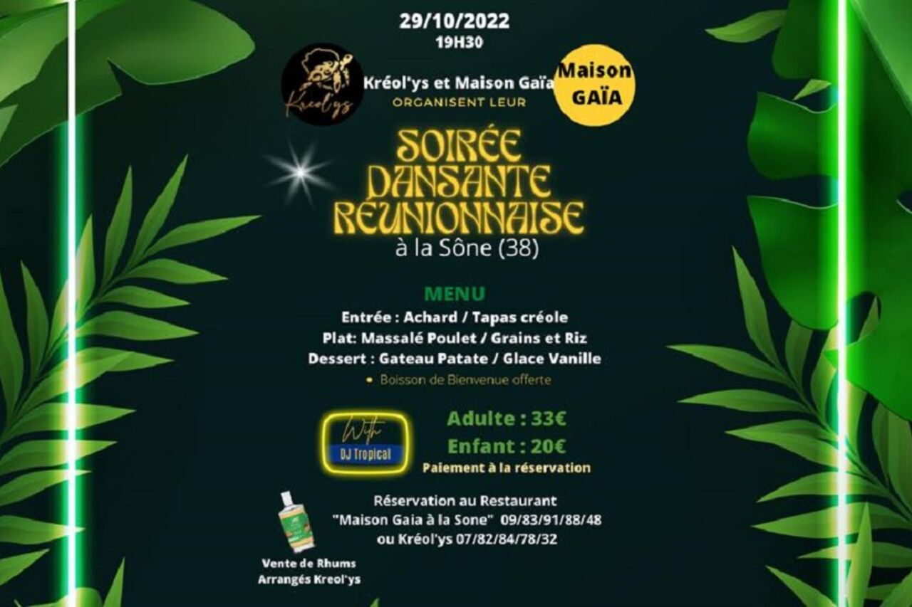 Soirée Dansante Réunionnaise (sur réservation uniquement)