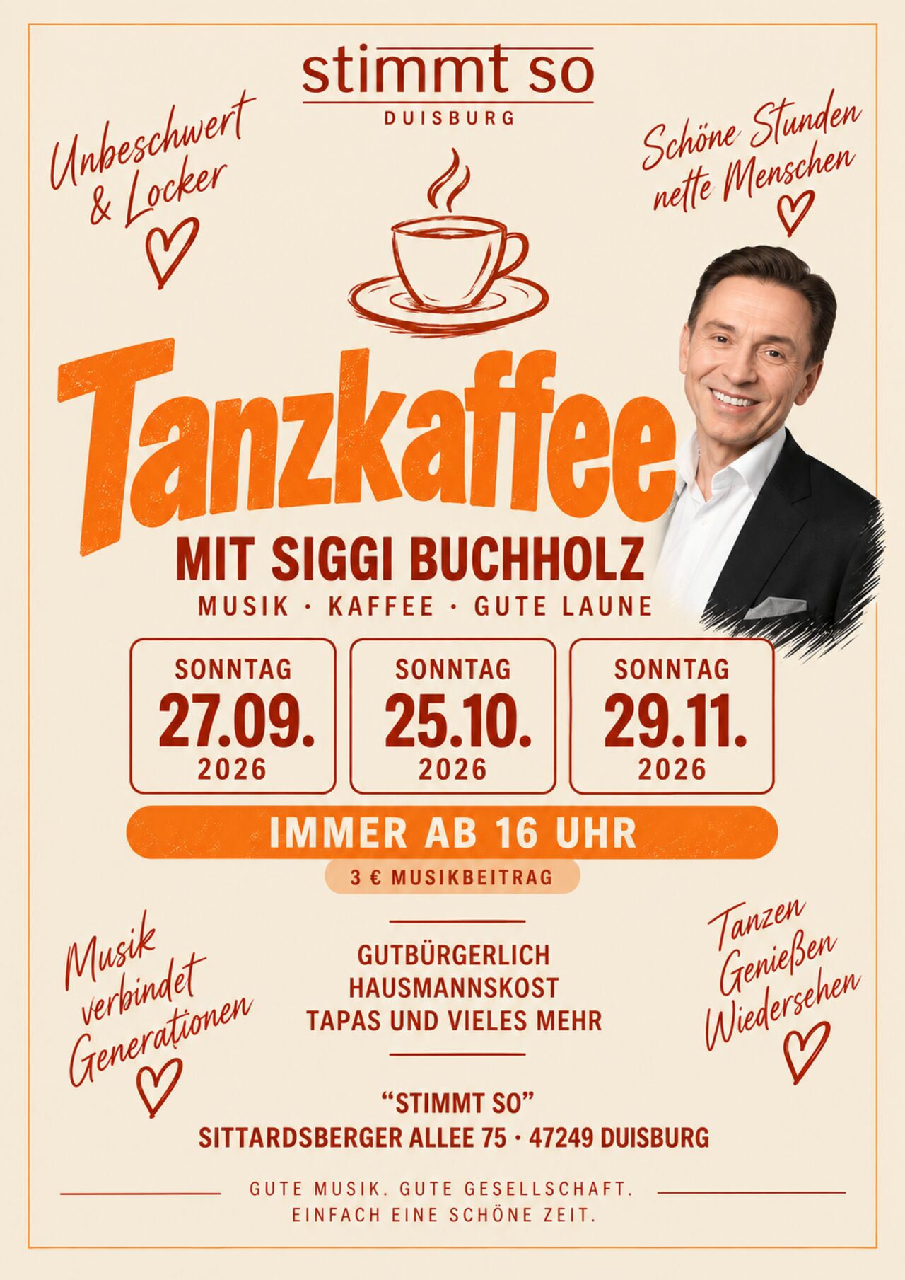 💃☕ Tanzkaffee bei stimmt so – Duisburg