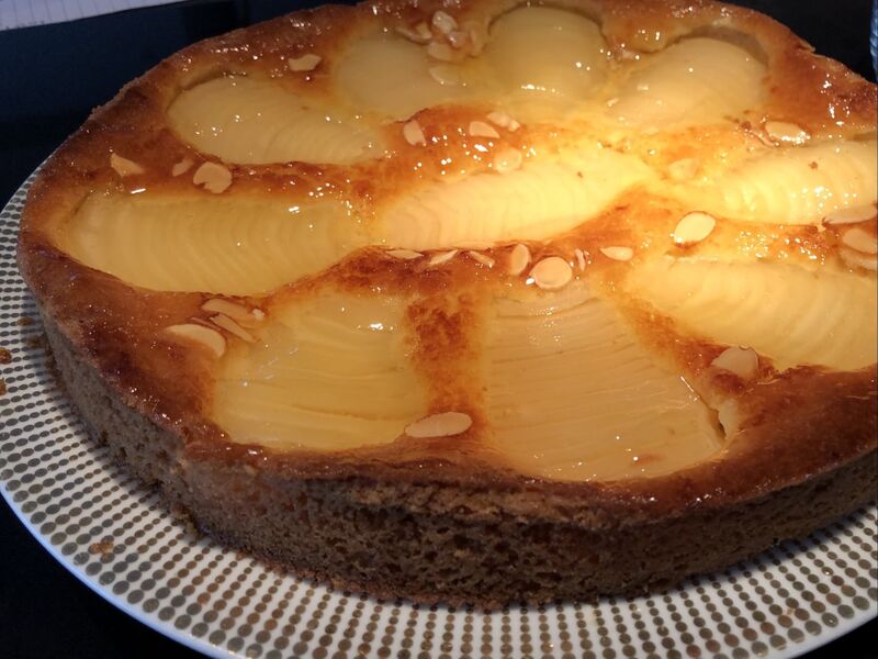 tarte amandine aux poires avec sablé breton.
