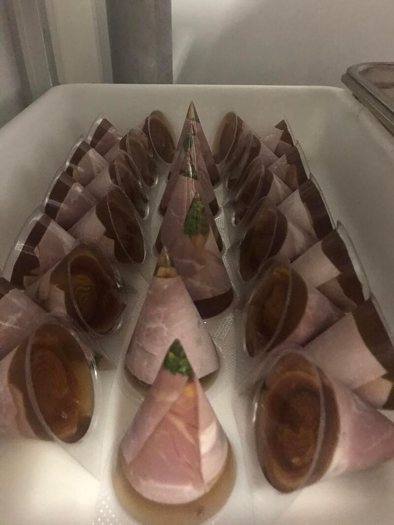 aspic jambon , mousse de foie de cannard
