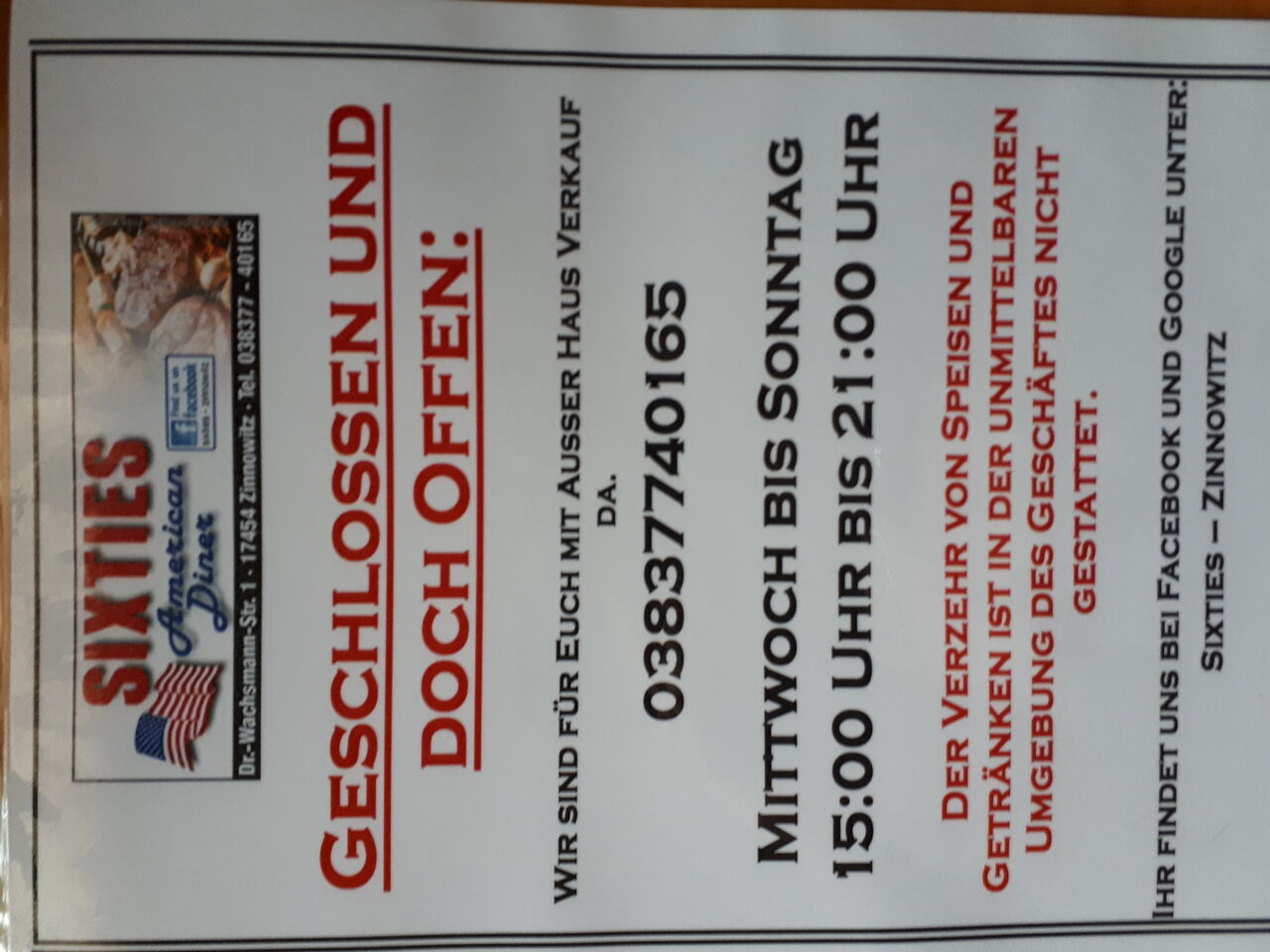 Die aktuellen Öffnungszeiten