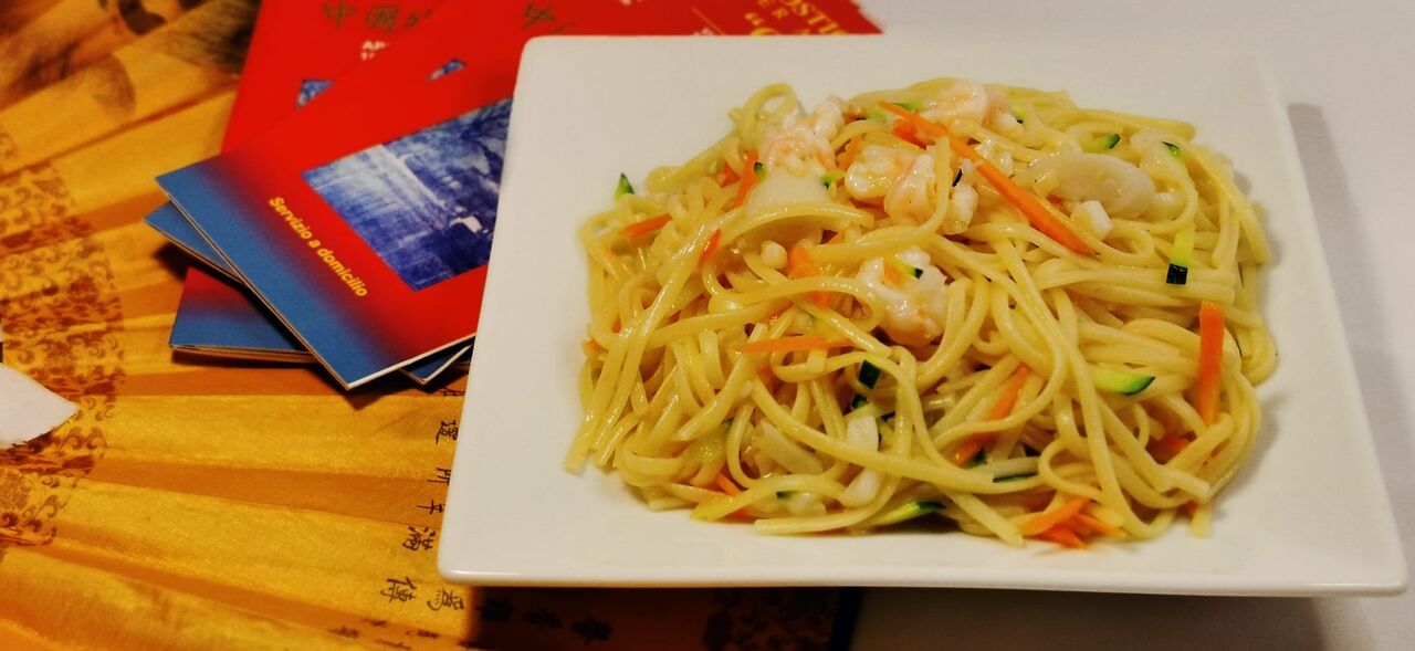 Spaghetti con gamberi