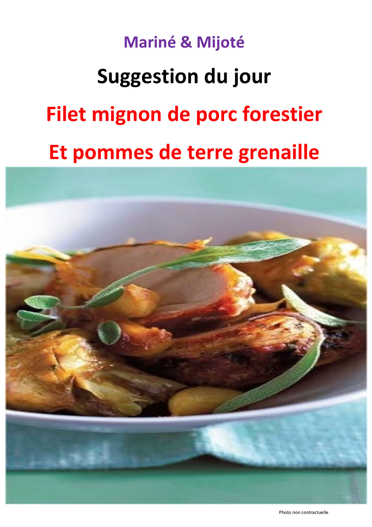 Suggestion du mardi 03 mars 2026