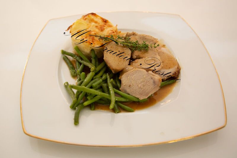 Notre plat noix de veau rôti avec sa sauce 