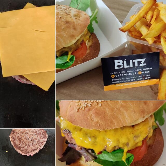 Tous les jeudis déguster nos burgers maison pain et sauce maison,
le classique cheddar ou avec du Maroilles ou du Roquefort.
