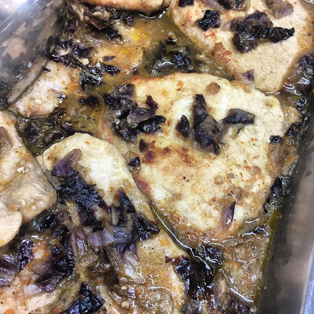 scaloppine di maiale al radicchio