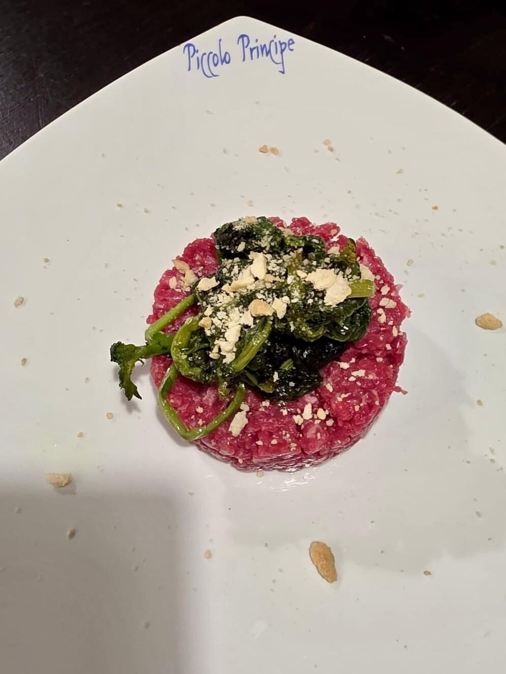 Tartare di manzo con cime di rapa 