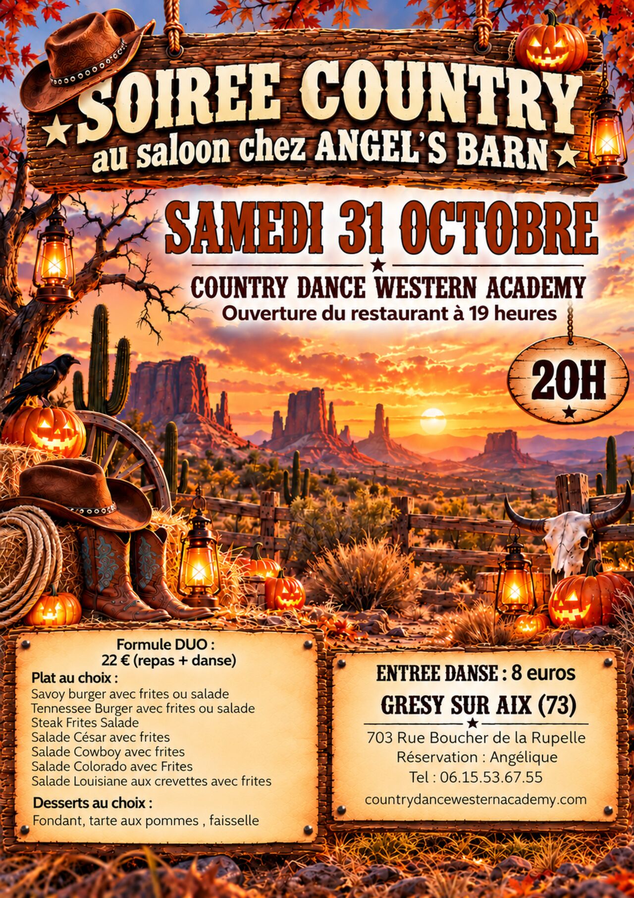 SAMEDI 31 OCTOBRE : SOIREE COUNTRY
