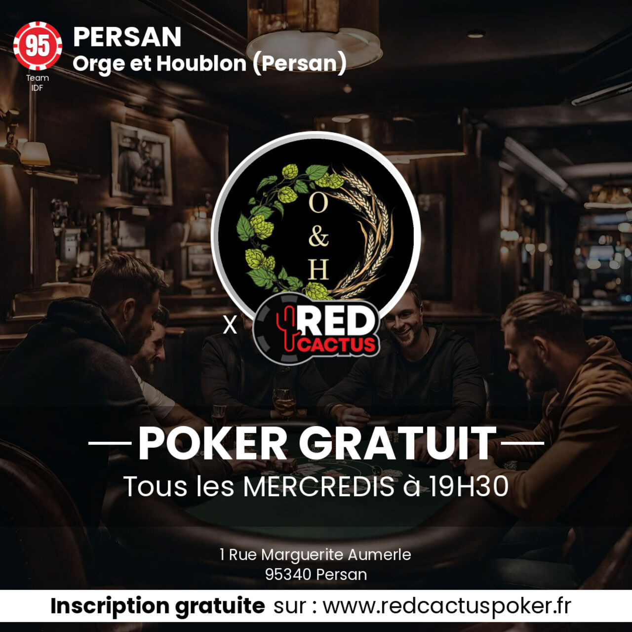 Soirée Poker gratuite tous les mercredis à 19h30