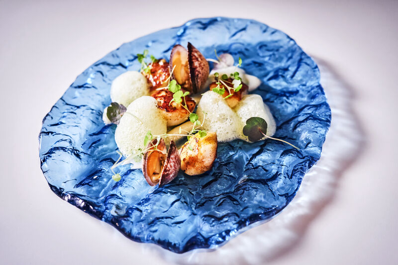 Dorade huile d'olive et amande de mer 