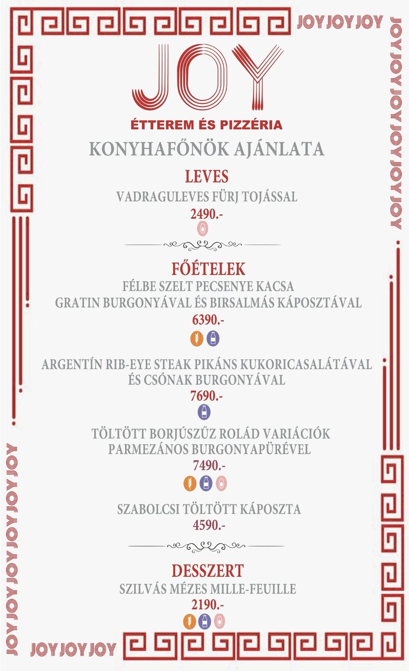 KONYHAFŐNÖK AJÁNLATA