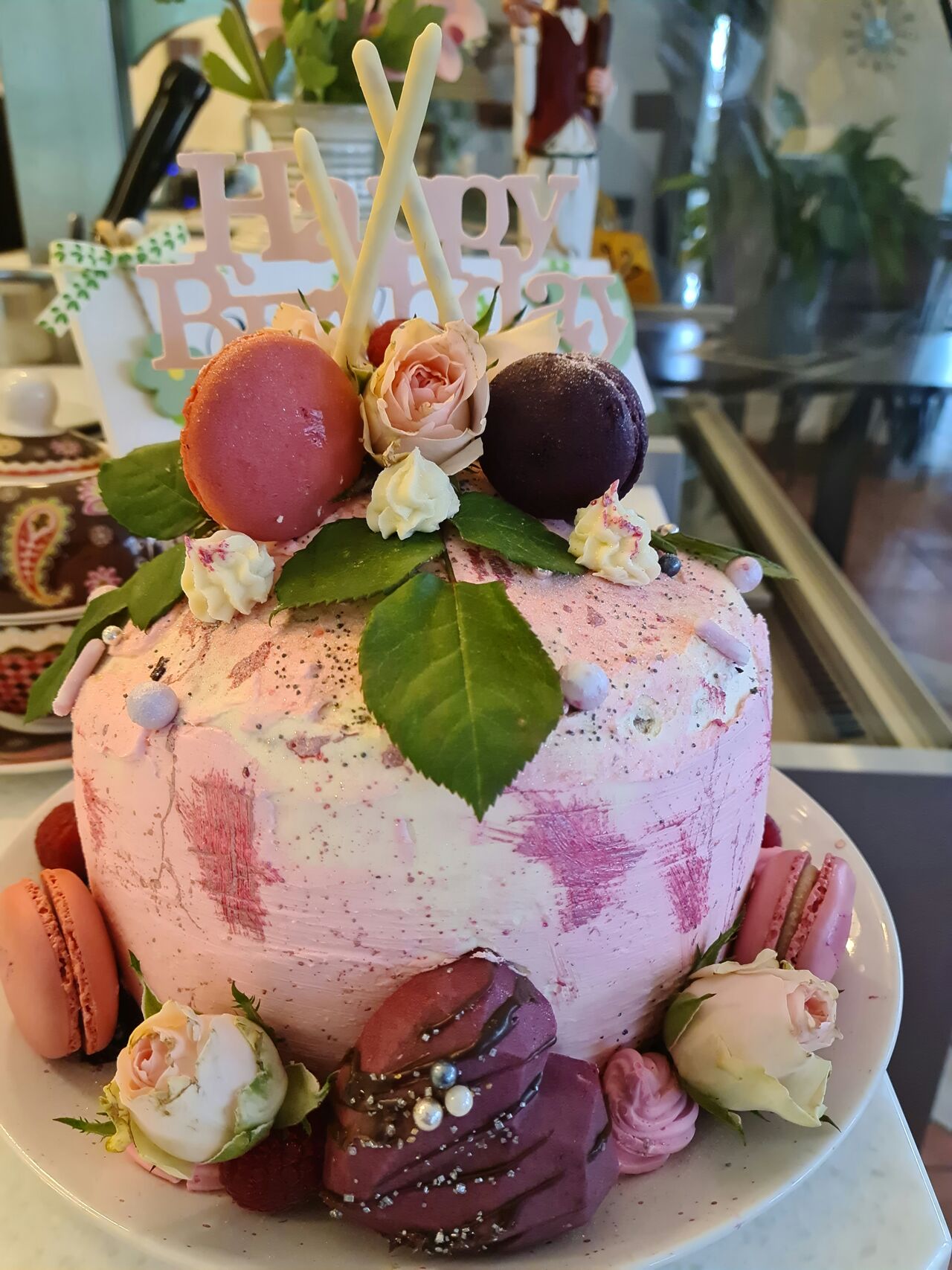 Rosa Blümchen Torte individuelle Füllungen