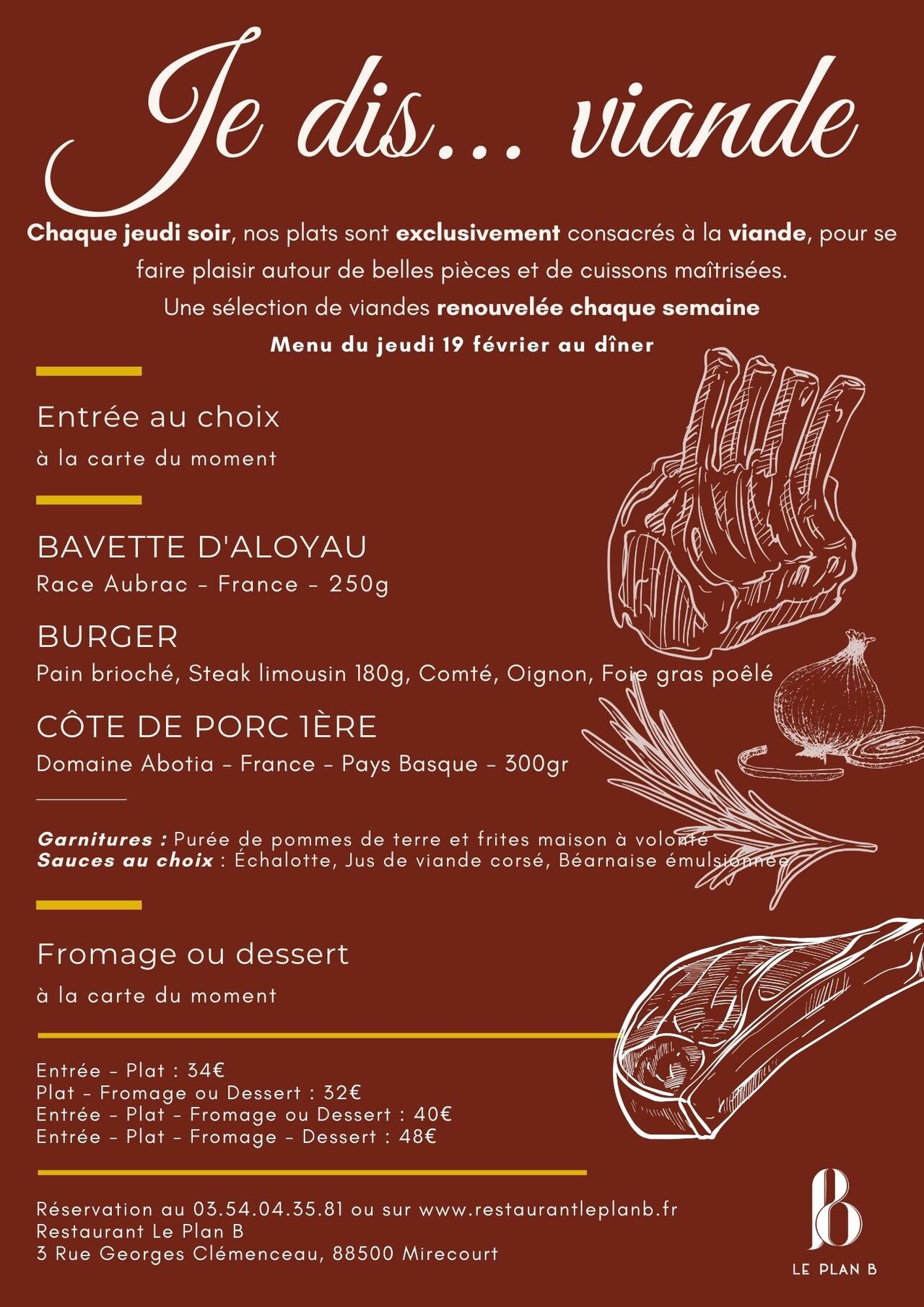 Jeudi viandes - 19 Février 2026