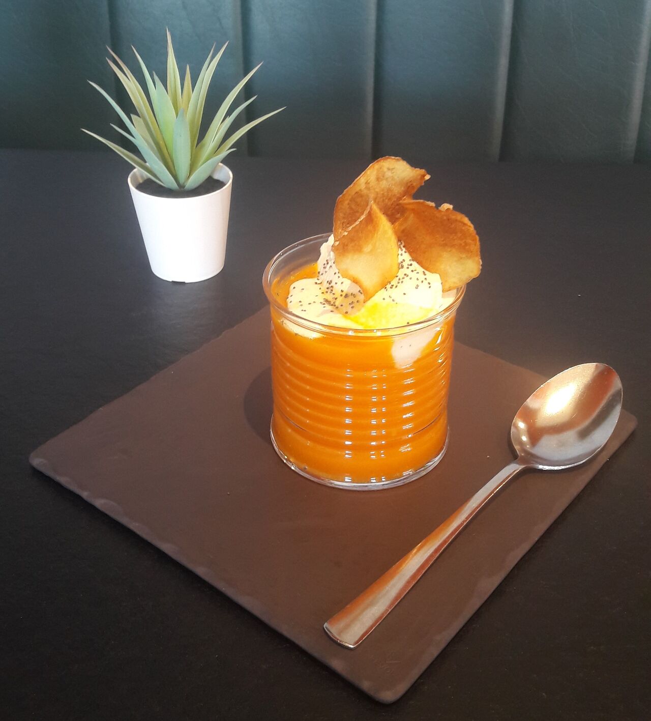 Velouté de potiron et cappuccino crème de marron 