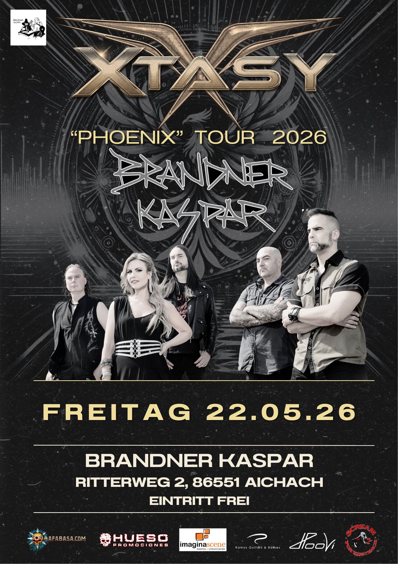 XTASY - Phoenix Tour 2026 live im Brandner Top-Rock aus Spanien Support: Wildwasser !!! Eintritt frei !!!