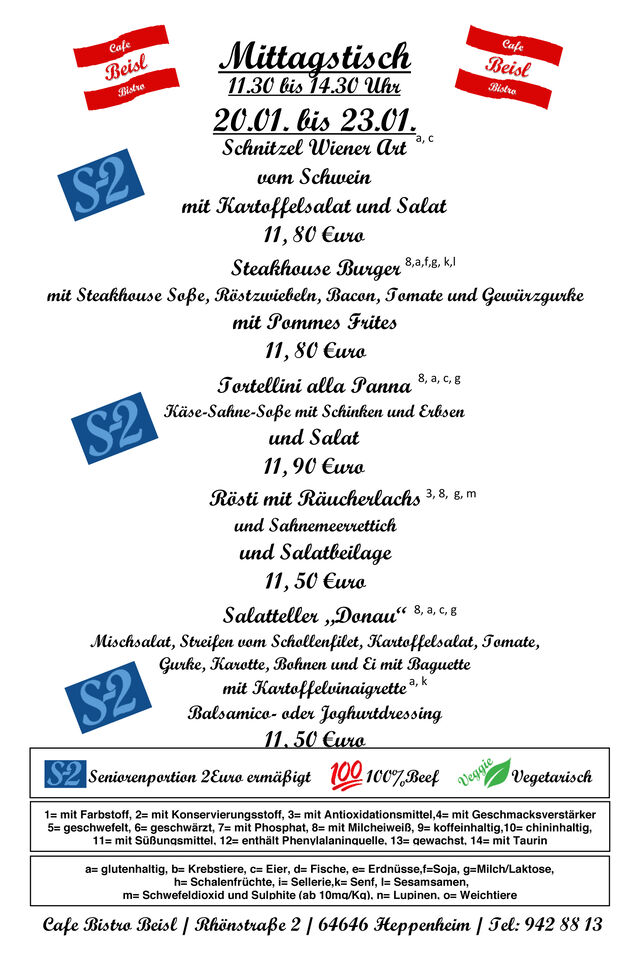 Mittagtisch 20.01.2025 bis 23.01.2025