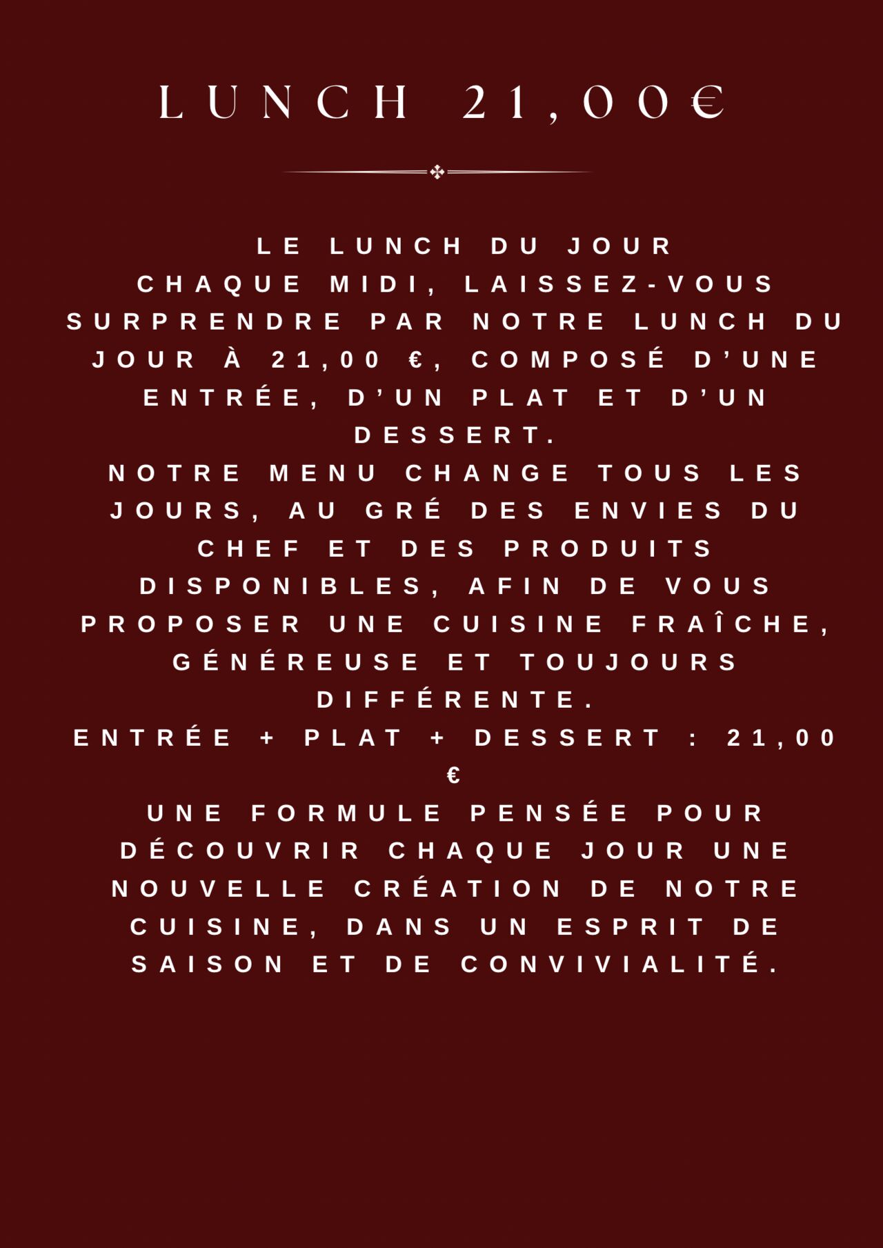 Menu 21,00€