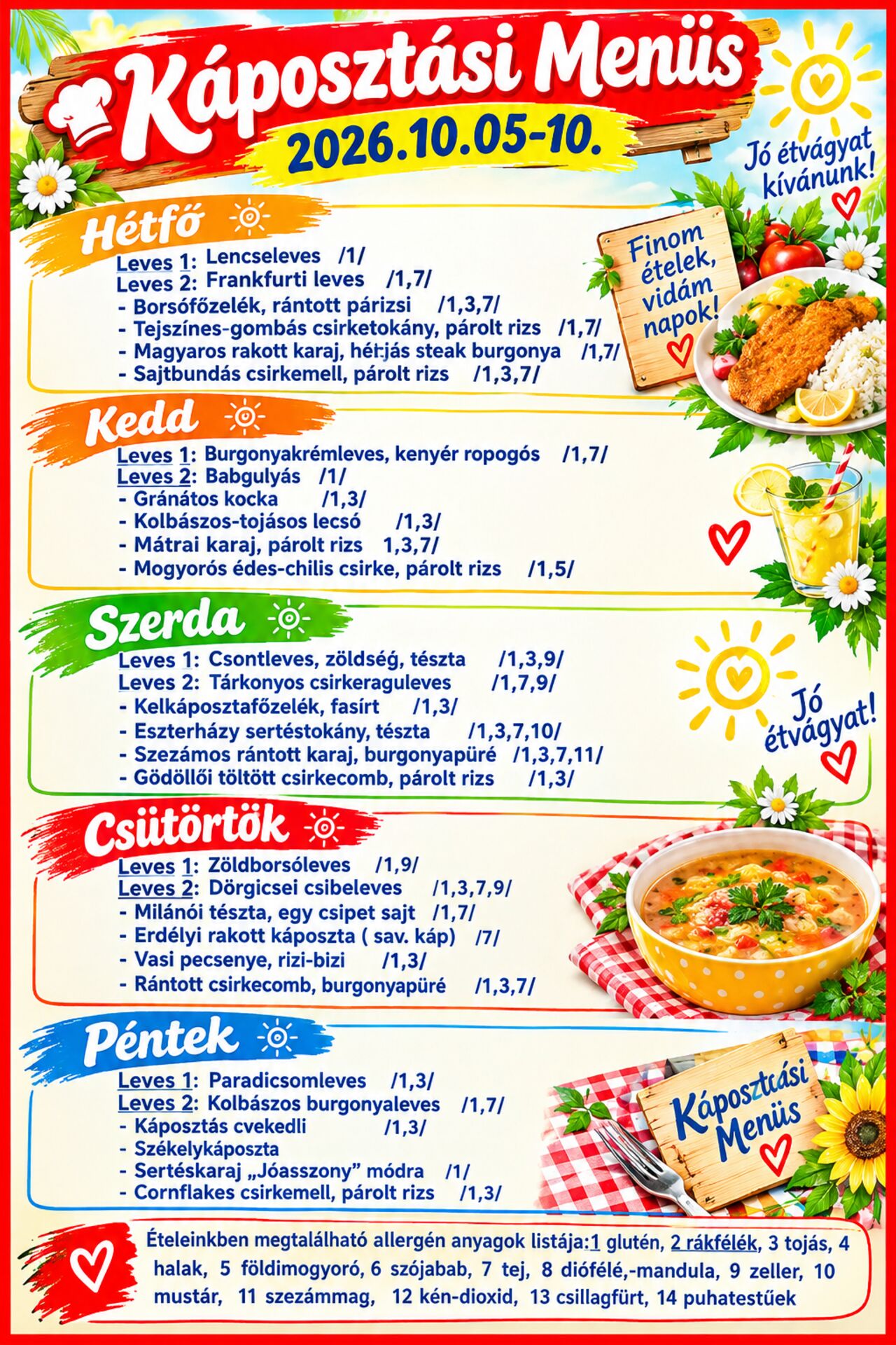 Menü - Csütörtök