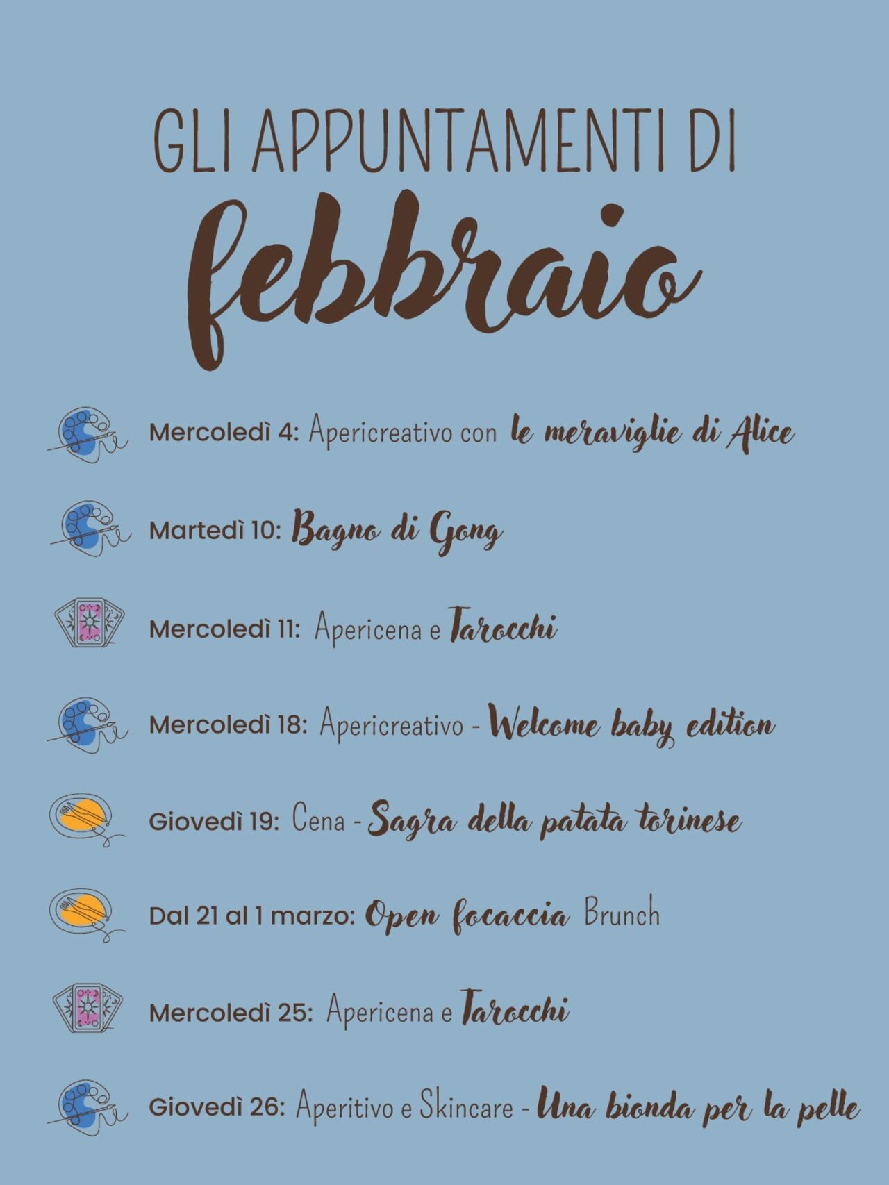 GLI APPUNTAMENTI DI FEBBRAIO