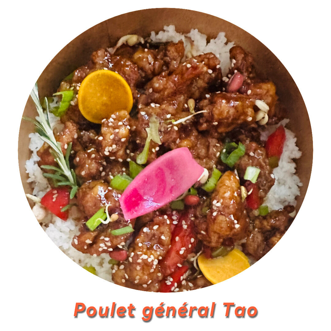 Poulet frits enrobés dans une sauce sirupeuse sucrée...