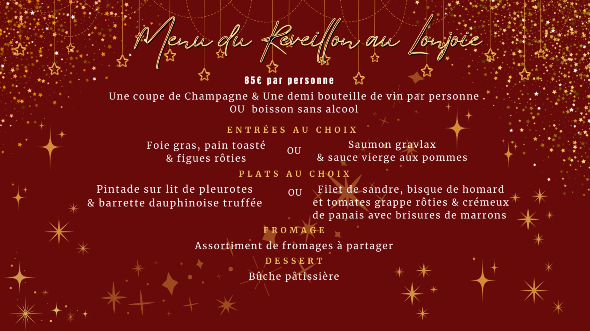 MENU DU REVEILLON 2026