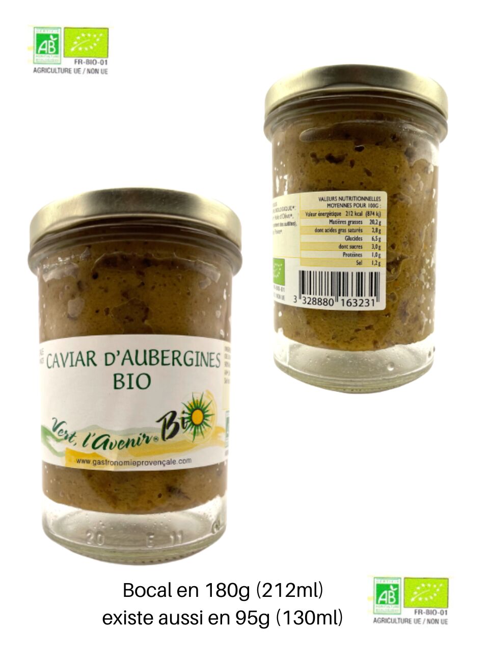 CAVIAR d'AUBERGINES BIO -95g et 180g