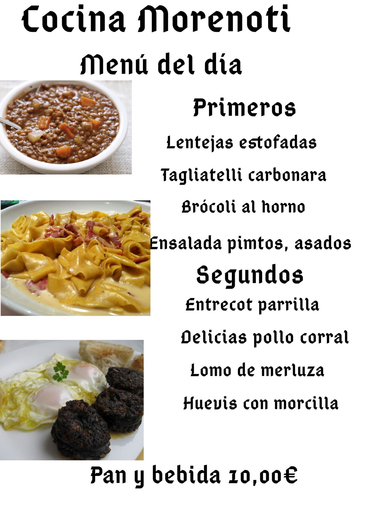 Menú del lunes 