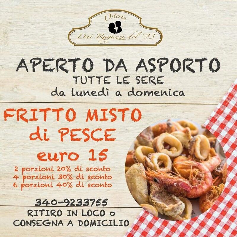 Promozione
FRITTO MISTO DI PESCE