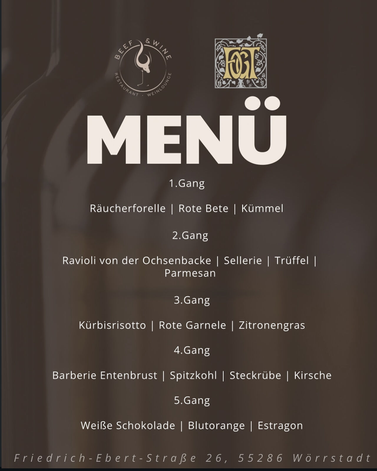 Das Menü zum Winzerabend