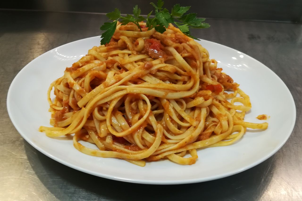 Tallarines Atún y verduras