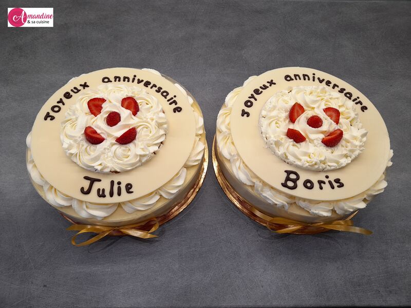 Fraisiers à ma façon pour 14/16 personnes chacun