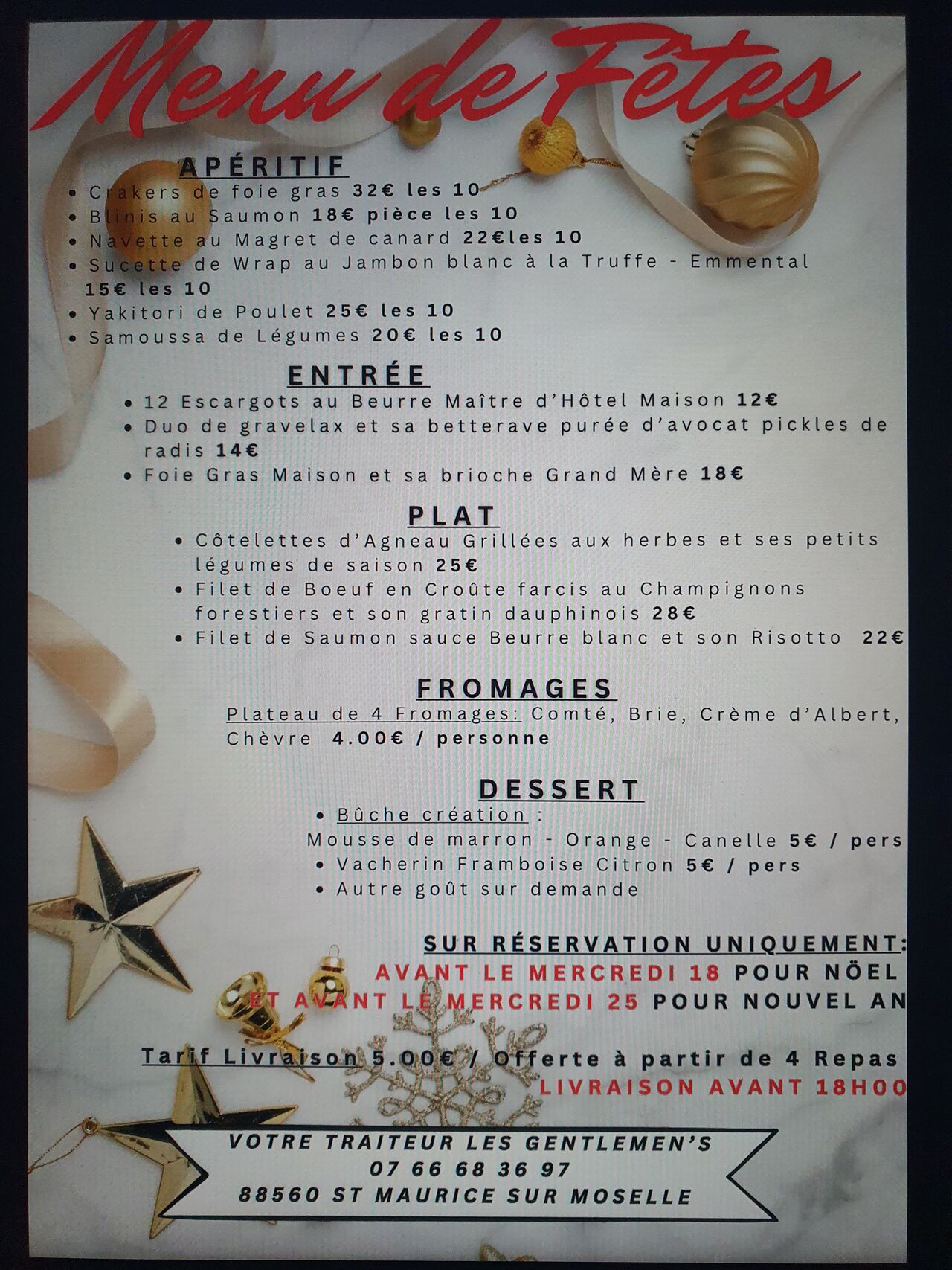 Repas Noël et Nouvel An